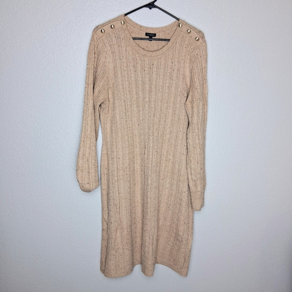 Talbots Women Long Sleeve Knit Style Midi Length XL Dress